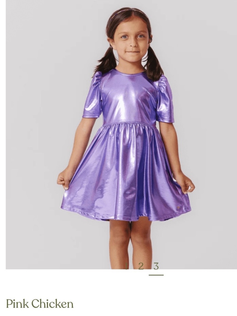 Pink Chicken Lame Laurie Dress - Purple Sparkle